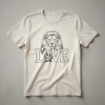 Lion Paw Graphic T-Shirt for Dog Lovers and Animal Enthusiasts