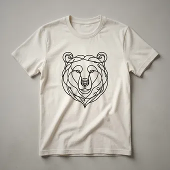 Minimalist Bear Face Line Art Graphic T-Shirt for Wildlife Lovers