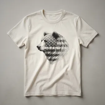 Bear American Flag Graphic T-Shirt for Patriotic USA Pride