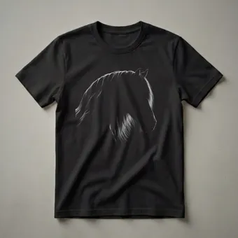 Horse Head Silhouette Graphic T-Shirt for Women and Girls