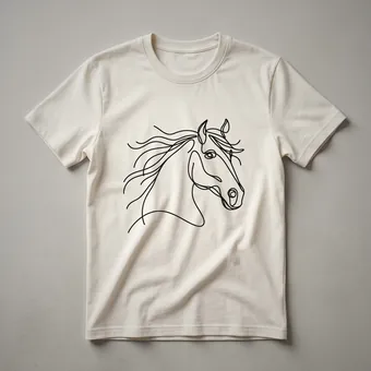 Minimalist Horse Face Line Art Graphic T-Shirt for Equine Lovers