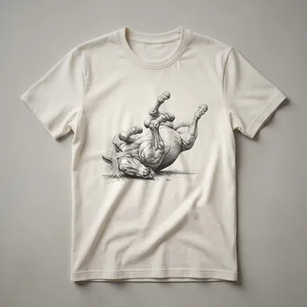 Cute Horse Rolling Graphic T-Shirt for Horse Lovers