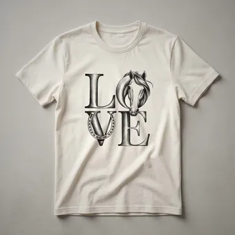 Horse Lover Heart Mane Graphic T-Shirt for Equestrian Enthusiasts