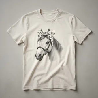 Cute Horse Lover Floral Wreath Graphic T-Shirt for Women
