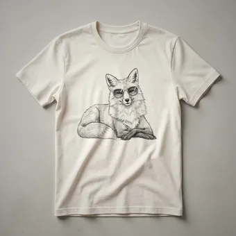 Cute Fox Wearing Sunglasses Graphic T-Shirt for Kids