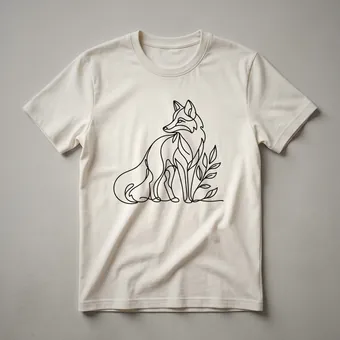 Cute Fox Line Art Graphic T-Shirt for Animal Lovers