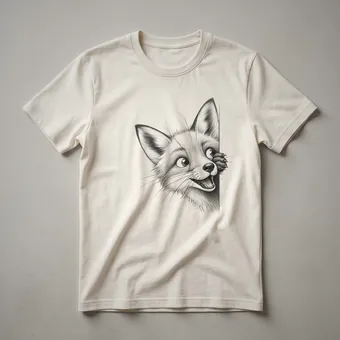Funny Peeking Fox Graphic T-Shirt for Kids Who Love Animals
