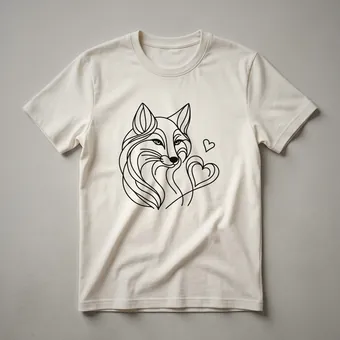 Minimalist Fox Line Art Graphic T-Shirt for Wildlife Lovers