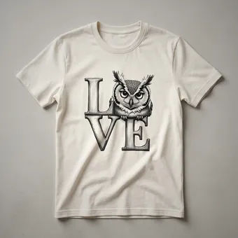 Owl Love Graphic T-Shirt for Bird Lovers and Wildlife Enthusiasts