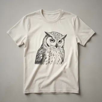 Vintage Owl Sketch Drawing Graphic T-Shirt for Bird Lovers
