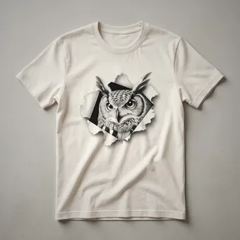 Minimalist Owl Peeking Graphic T-Shirt for Bird Lovers