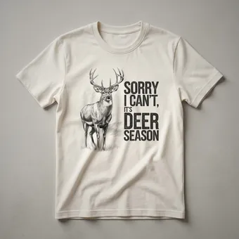 Sorry I Can't It's Deer Season Funny Hunting Graphic T-Shirt