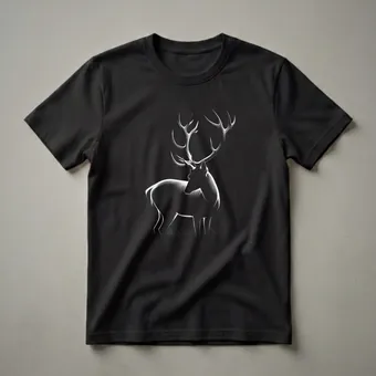 Majestic Stag Antler Graphic T-Shirt for Wildlife Enthusiasts