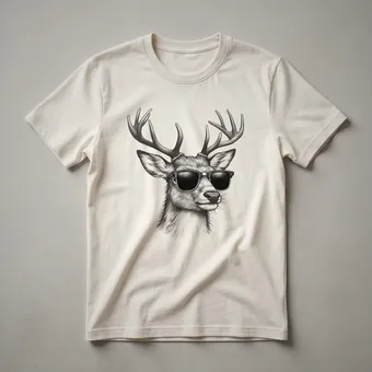 Deer Wearing Sunglasses Graphic T-Shirt for Wildlife Lovers