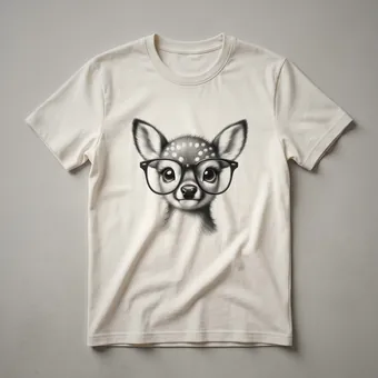 Cute Deer Fawn with Sunglasses Graphic T-Shirt for Wildlife Lovers