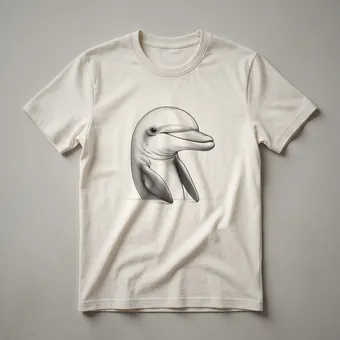 Cute Peeking Dolphin Graphic T-Shirt for Ocean Lovers