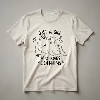 Dolphin Lover Graphic T-Shirt for Girls and Women Who Adore Marine