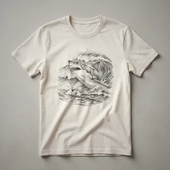 Great White Shark Wave Graphic T-Shirt for Ocean Lovers