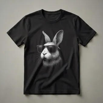Cool Rabbit Wearing Sunglasses Graphic T-Shirt for Bunny Lovers