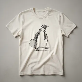 Funny Penguin Dad Graphic T-Shirt for Men and Fathers