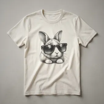 Cute Rabbit Wearing Sunglasses Graphic T-Shirt for Boys and Men