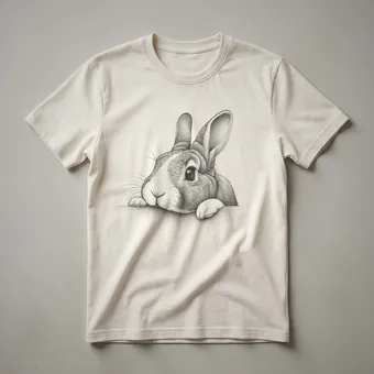 Cute Peeking Rabbit Graphic T-Shirt for Bunny Lovers