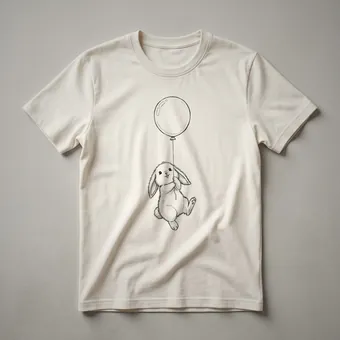 Birthday Bunny with Balloons Graphic T-Shirt for Kids