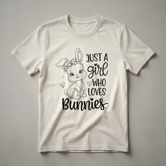 Just A Girl Who Loves Bunnies Graphic T-Shirt for Rabbit Enthusiasts