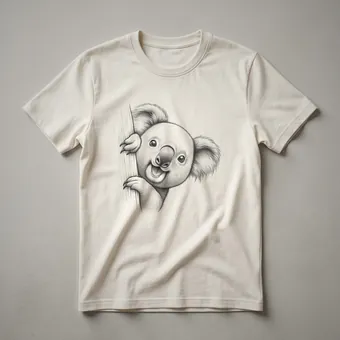 Funny Koala Peeking Graphic T-Shirt for Animal Lovers