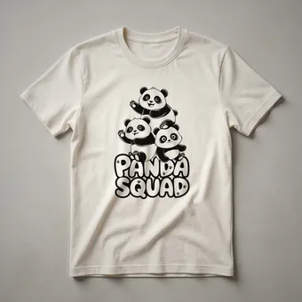 Funny Panda Squad Graphic T-Shirt for Kids Who Love Animals