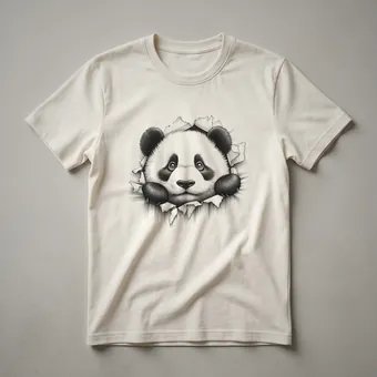 Cute Panda Peeking Graphic T-Shirt for Wildlife Lovers