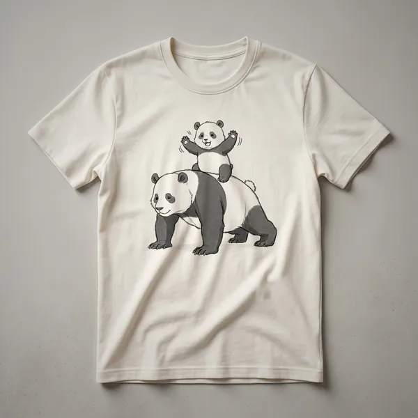 Black graphic t-shirt featuring a cartoon panda doing a push-up with 'Dad' above and 'Doing Push-Ups' below.