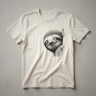 Funny Sloth Peeking Graphic T-Shirt for Kids and Adults