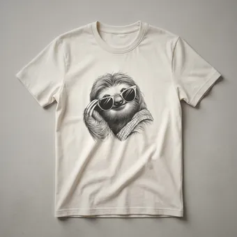Cool Sloth Wearing Sunglasses Graphic T-Shirt for Wildlife Lovers