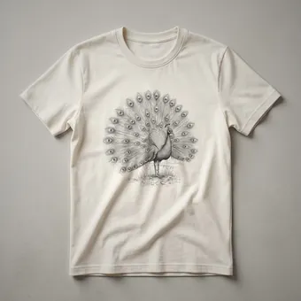 Vintage Peacock Sketch Graphic T-Shirt for Bird Lovers