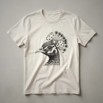 Peacock Tail Feathers Watercolor Graphic T-Shirt for Bird Lovers