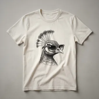 Peacock Wearing Sunglasses Graphic T-Shirt for Bird Lovers