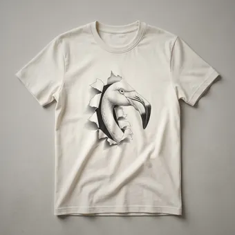 Peeking Flamingo Graphic T-Shirt for Bird Lovers