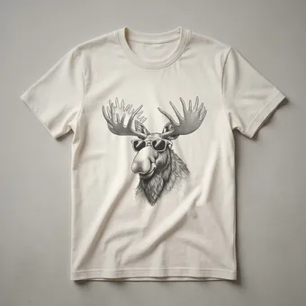 Moose Wearing Sunglasses Graphic T-Shirt for Wildlife Lovers