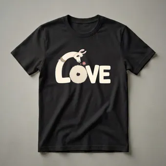 Cute Llama Alpaca LOVE Graphic T-Shirt for Kids and Animal Lovers