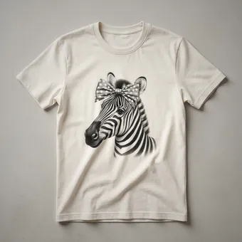 Cute Zebra Floral Crown Graphic T-Shirt for Women and Girls