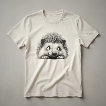 Funny Hedgehog Peeking Graphic T-Shirt for Kids and Animal Lovers