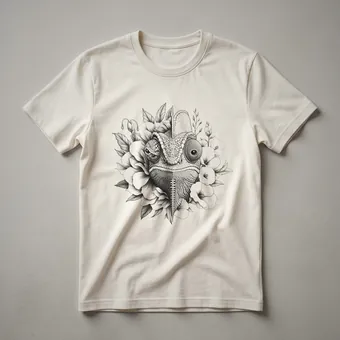 Floral Chameleon Face Graphic T-Shirt for Reptile Lovers