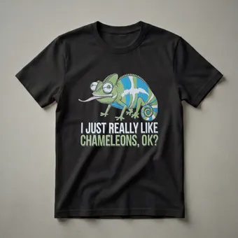 I Just Really Like Chameleons, Ok? Funny Chameleon Graphic T-Shirt