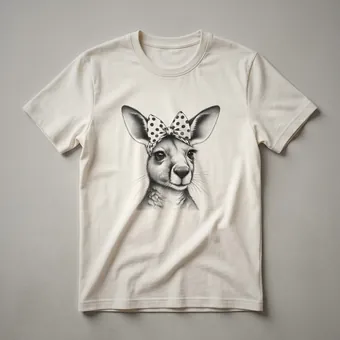 Kangaroo Mom and Joey Graphic T-Shirt for Women and Girls