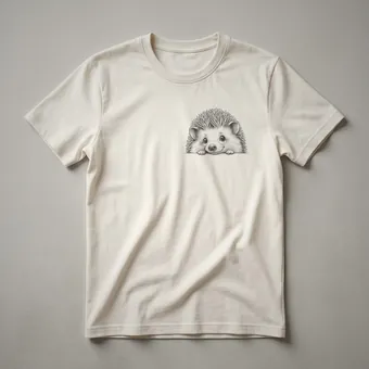 Cute Peeking Hedgehog Graphic T-Shirt for Woodland Wildlife Lovers