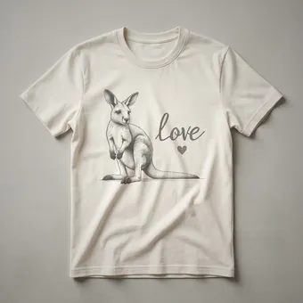 Kangaroo Love Sketch Graphic T-Shirt for Wildlife Enthusiasts