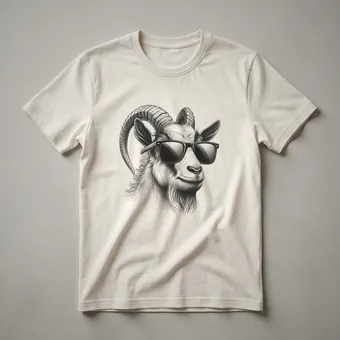 Cool Goat Wearing Sunglasses Graphic T-Shirt for Farm Lovers