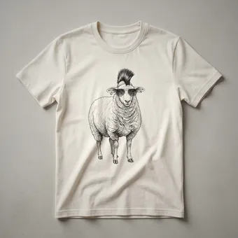 Funny Cool Sheep Wearing Sunglasses Graphic T-Shirt for Animal Lovers