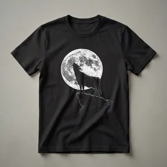 Funny Cow Howling at the Moon Graphic T-Shirt for Animal Humor Lovers